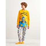 Lc Waikiki Yeni Sezon Bisiklet Yaka Erkek Çocuk Pijama Takımı - Turuncu - 9 - 10 Yaş