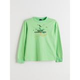 Lc Waikiki Yeni Sezon Bisiklet Yaka Erkek Çocuk Pijama Üst - Yeşil - 9 - 10 Yaş