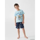 Lc Waikiki Yeni Sezon Bisiklet Yaka Erkek Çocuk Şortlu Pijama Takımı - 2 - 3 Yaş - Mavi