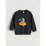 Lc Waikiki Yeni Sezon Bisiklet Yaka Erkek Çocuk Sweatshirt - Antrasit - 9 - 12 Ay