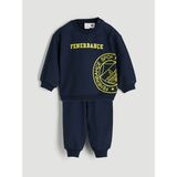 Lc Waikiki Yeni Sezon Bisiklet Yaka Fenerbahçe Baskılı Erkek Bebek Sweatshirt ve Eşofman Alt 2'li - Lacivert - 9 - 12 Ay