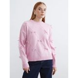 Lc Waikiki Yeni Sezon Bisiklet Yaka Fiyonklu Kadın Triko Kazak - Pembe - 2XL