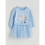 Lc Waikiki Yeni Sezon Bisiklet Yaka Frozen Baskılı Kız Çocuk Elbise - 9 - 10 Yaş - Mavi