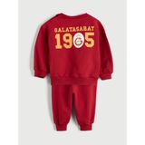 Lc Waikiki Yeni Sezon Bisiklet Yaka Galatasaray Baskılı Erkek Bebek Sweatshirt ve Eşofman Alt 2'li Takım - Kırmızı - 12 - 18 Ay