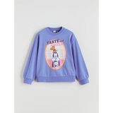 Lc Waikiki Yeni Sezon Bisiklet Yaka Goofy Baskılı Kız Çocuk Sweatshirt - Mavi - 13 - 14 Yaş