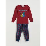 Lc Waikiki Yeni Sezon Bisiklet Yaka Harry Potter Baskılı Erkek Çocuk Pijama Takımı - Bordo - 6 - 7 Yaş