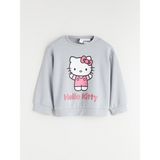 Lc Waikiki Yeni Sezon Bisiklet Yaka Hello Kitty Baskılı Kız Çocuk Sweatshirt - Gri - 6 - 7 Yaş