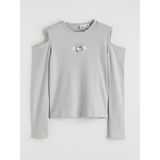 Lc Waikiki Yeni Sezon Bisiklet Yaka Hello Kitty Nakışlı Kız Çocuk Sweatshirt - Gri - 13 - 14 Yaş