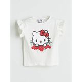 Lc Waikiki Yeni Sezon Bisiklet Yaka Hello Kity Baskılı Kız Bebek Tişört - Ekru - 18 - 24 Ay