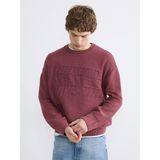 Lc Waikiki Yeni Sezon Bisiklet Yaka Kabartmalı Erkek Triko Kazak - Mürdüm - XL