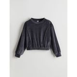 Lc Waikiki Yeni Sezon Bisiklet Yaka Kadife Kız Çocuk Sweatshirt - Mavi - 8 - 9 Yaş