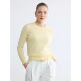 Lc Waikiki Yeni Sezon Bisiklet Yaka Kadın Triko Kazak - Açık Sarı - 2XL