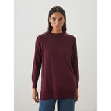 Lc Waikiki Yeni Sezon Bisiklet Yaka Kadın Triko Kazak - Bordo - 3XL