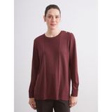 Lc Waikiki Yeni Sezon Bisiklet Yaka Kadın Triko Kazak - Bordo - 4XL