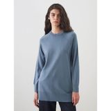 Lc Waikiki Yeni Sezon Bisiklet Yaka Kadın Triko Kazak - Mavi - 3XL