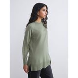 Lc Waikiki Yeni Sezon Bisiklet Yaka Kadın Triko Kazak - Yeşil - 2XL