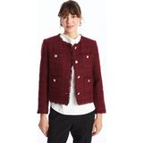 Lc Waikiki Yeni Sezon Bisiklet Yaka Kadın Tüvit Ceket - 44 - Bordo