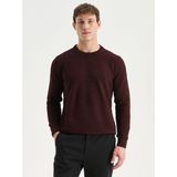Lc Waikiki Yeni Sezon Bisiklet Yaka Kareli Erkek Triko Kazak - Bordo - 2XL