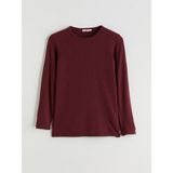 Lc Waikiki Yeni Sezon Bisiklet Yaka Kendinden Desenli Kadın Triko Kazak - Bordo - 4XL