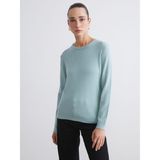 Lc Waikiki Yeni Sezon Bisiklet Yaka Kendinden Desenli Kadın Triko Kazak - Yeşil - 3XL