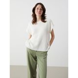 Lc Waikiki Yeni Sezon Bisiklet Yaka Kendinden Desenli Oversize Kadın Triko Kazak - Ekru - XL - 2XL