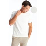 Lc Waikiki Yeni Sezon Bisiklet Yaka Kısa Kollu Erkek Dokulu Tişört - Ekru - 2XL