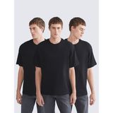 Lc Waikiki Yeni Sezon Bisiklet Yaka Kısa Kollu Erkek Tişört 3'lü Paket - Siyah - 2XL