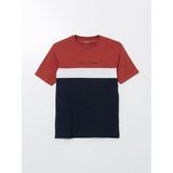 Lc Waikiki Yeni Sezon Bisiklet Yaka Kisa Kollu Renk Bloklu Erkek Tisort - S50769Z8 - Turuncu