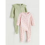 Lc Waikiki Yeni Sezon Bisiklet Yaka Kız Bebek Tulum 2'li - Pembe - 2 - 3 Yaş