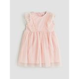 Lc Waikiki Yeni Sezon Bisiklet Yaka Kız Çocuk Dantel Elbise - 2 - 3 Yaş - Pembe