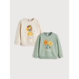 Lc Waikiki Yeni Sezon Bisiklet Yaka Kız Çocuk Kalın Sweatshirt 2'li - Pembe - 1 - 2 Yaş