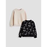 Lc Waikiki Yeni Sezon Bisiklet Yaka Kız Çocuk Sweatshirt 2'li - Bej - 9 - 10 Yaş