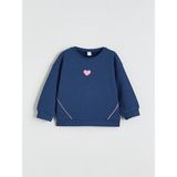 Lc Waikiki Yeni Sezon Bisiklet Yaka Kız Çocuk Sweatshirt - İndigo - 9 - 12 Ay