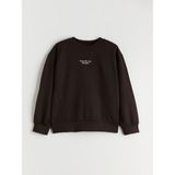 Lc Waikiki Yeni Sezon Bisiklet Yaka Kız Çocuk Sweatshirt - Kahverengi - 7 - 8 Yaş