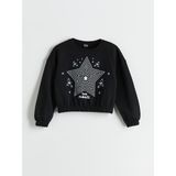 Lc Waikiki Yeni Sezon Bisiklet Yaka Kız Çocuk Sweatshirt - Siyah - 7 - 8 Yaş