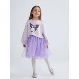 Lc Waikiki Yeni Sezon Bisiklet Yaka Kuromi Baskılı Kız Çocuk Elbise - 7 - 8 Yaş - Lila