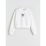 Lc Waikiki Yeni Sezon Bisiklet Yaka Kuromi Baskılı Kız Çocuk Sweatshirt - Ekru - 13 - 14 Yaş