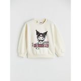 Lc Waikiki Yeni Sezon Bisiklet Yaka Kuromi Baskılı Kız Çocuk Sweatshirt - Ekru - 2 - 3 Yaş