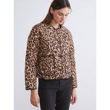 Lc Waikiki Yeni Sezon Bisiklet Yaka Leopar Desenli Kadın Mont - Kahverengi - 40