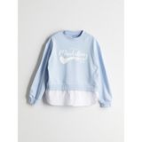 Lc Waikiki Yeni Sezon Bisiklet Yaka Manhattan Baskılı Kız Çocuk Sweatshirt - Mavi - 9 - 10 Yaş