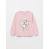 Lc Waikiki Yeni Sezon Bisiklet Yaka Marie Baskılı Kız Bebek Kalın Sweatshirt - Pembe - 2 - 3 Yaş