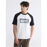 Lc Waikiki Yeni Sezon Bisiklet Yaka Marvel Baskılı Erkek Tişört - Ekru