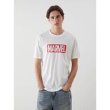 Lc Waikiki Yeni Sezon Bisiklet Yaka Marvel Baskılı Penye Erkek Tişört - Ekru - 2XL
