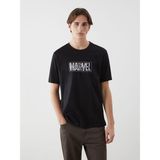 Lc Waikiki Yeni Sezon Bisiklet Yaka Marvel Baskılı Penye Erkek Tişört - Siyah - XS