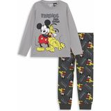 Lc Waikiki Yeni Sezon Bisiklet Yaka Mickey Mouse Baskılı Erkek Çocuk Pijama Takımı - Gri - 2 - 3 Yaş