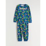 Lc Waikiki Yeni Sezon Bisiklet Yaka Minecraft Baskılı Erkek Çocuk Pijama Takımı - Petrol - 10 - 11 Yaş