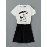 Lc Waikiki Yeni Sezon Bisiklet Yaka Minnie Mouse Baskılı Kız Çocuk Elbise - 7 - 8 Yaş - Ekru