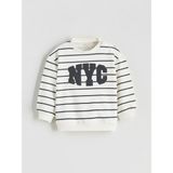 Lc Waikiki Yeni Sezon Bisiklet Yaka Nakışlı Erkek Bebek Sweatshirt - Ekru - 3 - 6 Ay