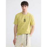 Lc Waikiki Yeni Sezon Bisiklet Yaka Nakışlı Erkek Tişört - Mat Sarı - 3XL