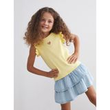 Lc Waikiki Yeni Sezon Bisiklet Yaka Nakışlı Kız Çocuk Bluz - Sarı - 9 - 12 Ay